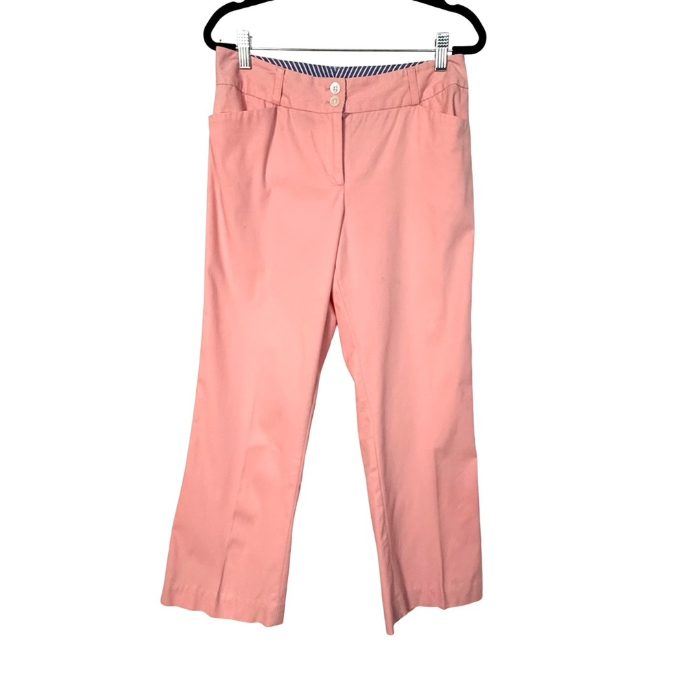 J. McLaughlin Pink Pants Size 4 Preppy Coastal Chic Straight Leg Classic